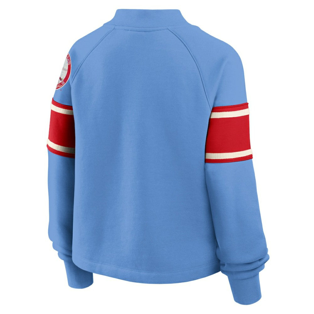 St. Louis Cardinals Fanatics Women's Oversized Toss Sweep Raglan Pullover Sweatshirt Lifestyle