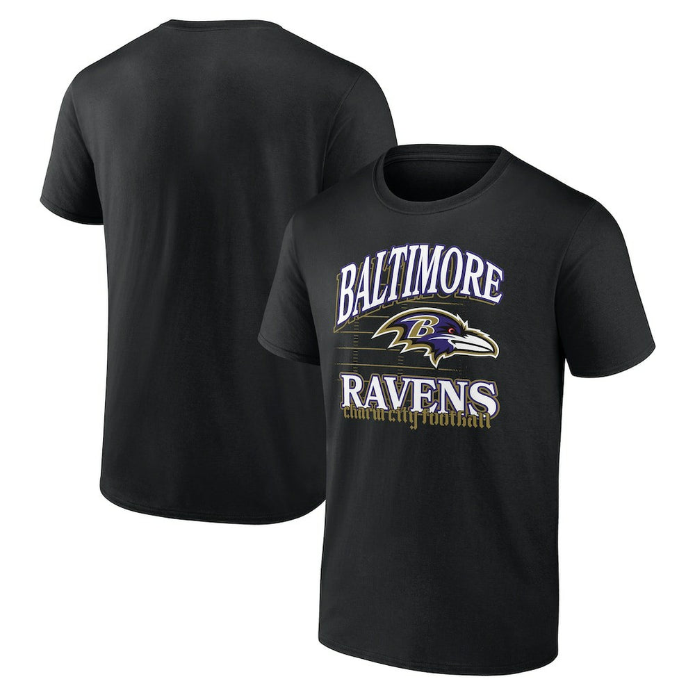 Baltimore Ravens Retro Gridiron T-Shirt Black - NFL