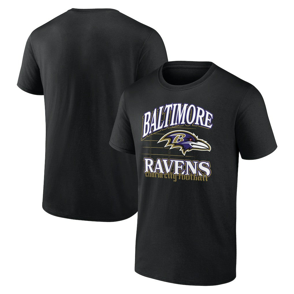 Baltimore Ravens Retro Gridiron T-Shirt Black - NFL