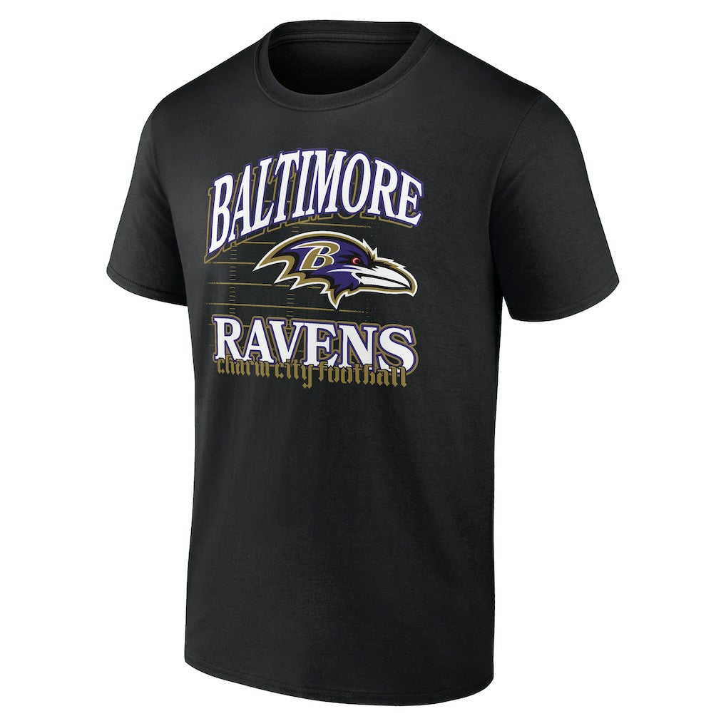 Baltimore Ravens Retro Gridiron T-Shirt Black - NFL