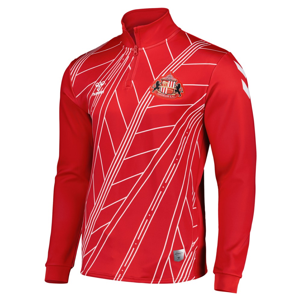 Sunderland Hummel Home Pre-Match Half Zip - Red