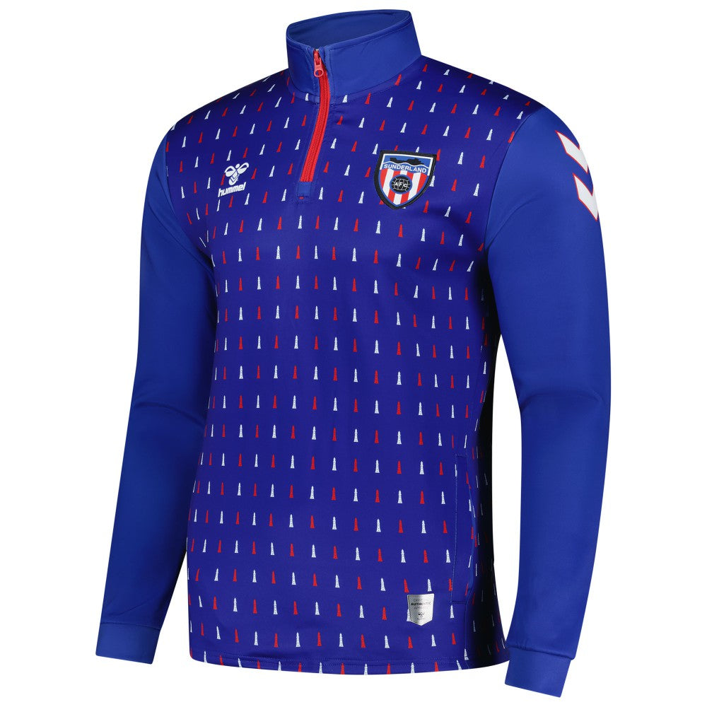 Sunderland Hummel Away Pre-Match Half Zip - Blue