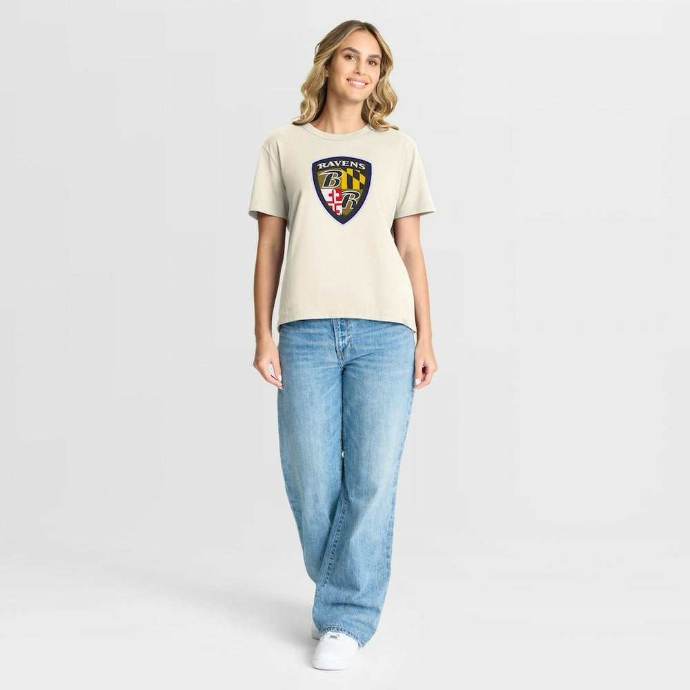 Baltimore Ravens Women's Dove Legacy T-Shirt Cream - Fanatics