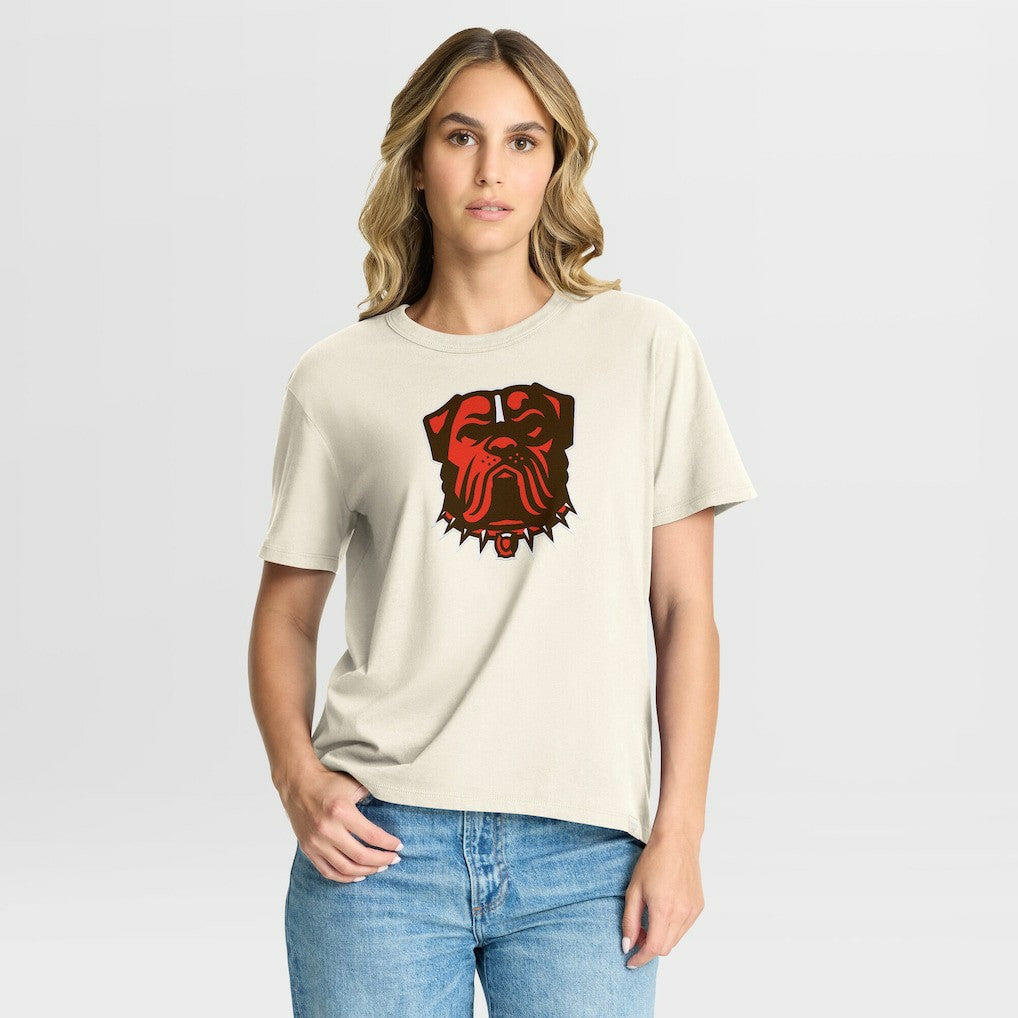 Cleveland Browns Women's Dove Legacy T-Shirt Cream - Fanatics