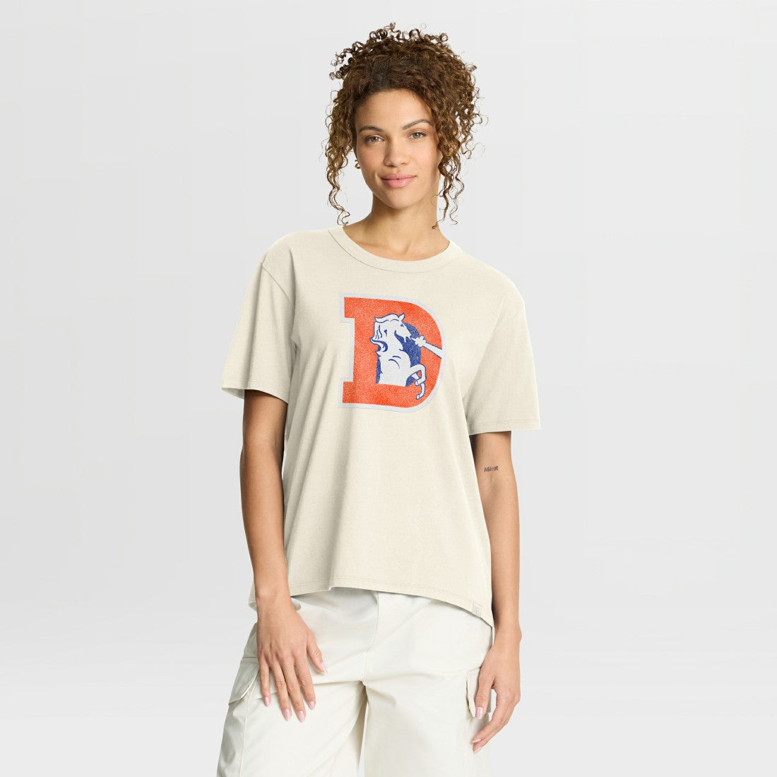 Denver Broncos Women's Dove Legacy T-Shirt Cream - Fanatics