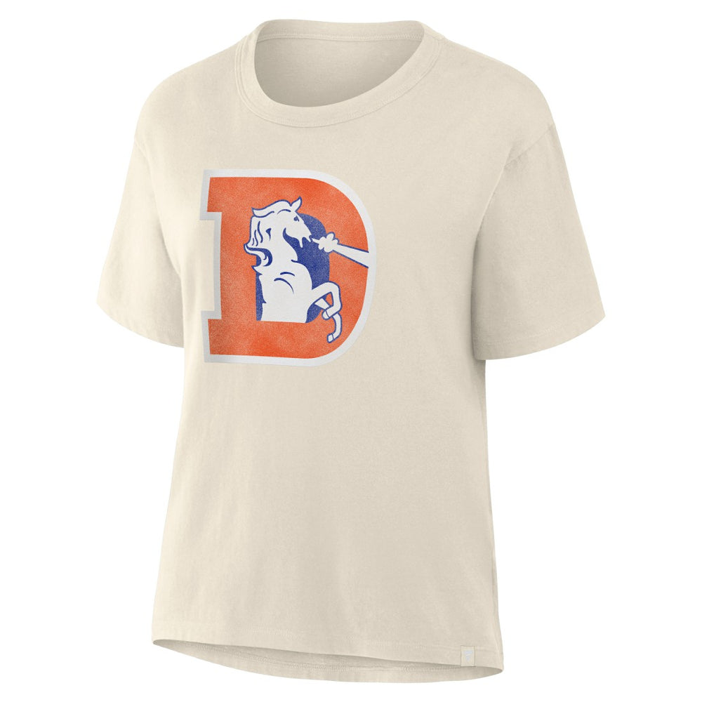 Denver Broncos Women's Dove Legacy T-Shirt Cream - Fanatics