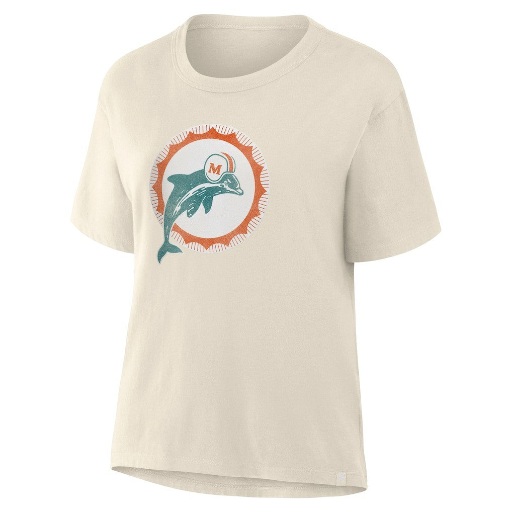 Miami Dolphins Women's Dove Legacy T-Shirt Cream - Fanatics