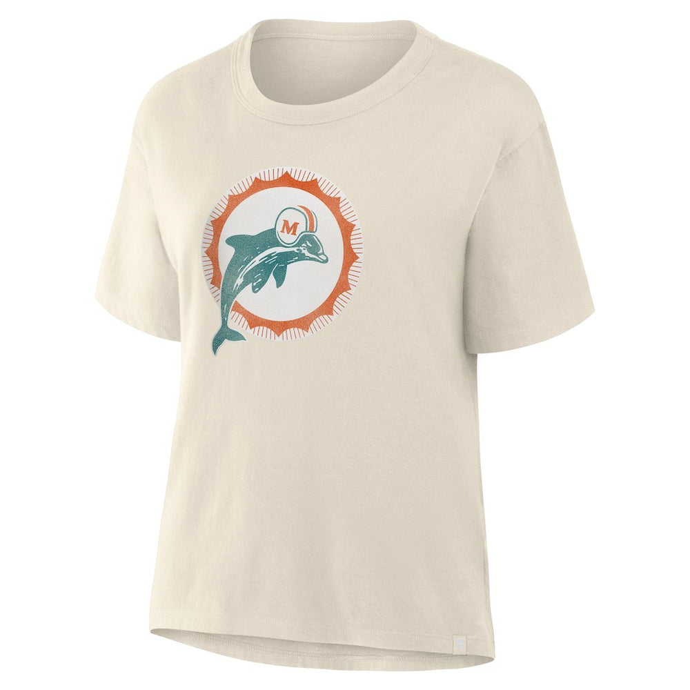Miami Dolphins Women's Dove Legacy T-Shirt Cream - Fanatics