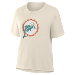 Miami Dolphins Women's Dove Legacy T-Shirt Cream - Fanatics