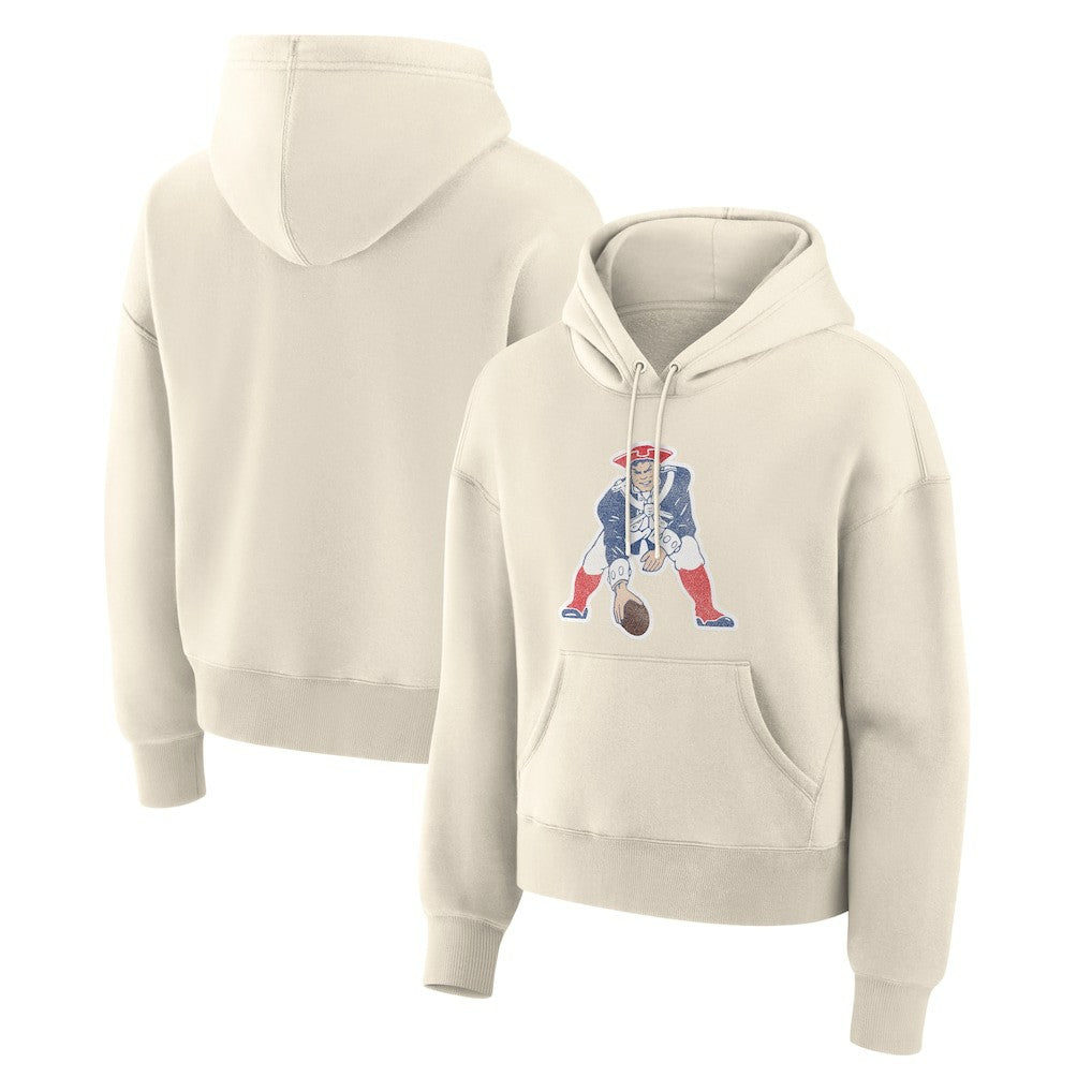 New England Patriots Women's Dove Legacy Pullover Hoodie Cream - Fanatics