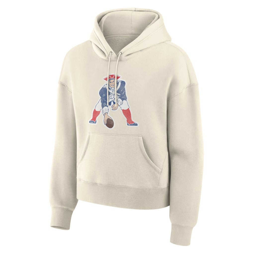 New England Patriots Women's Dove Legacy Pullover Hoodie Cream - Fanatics