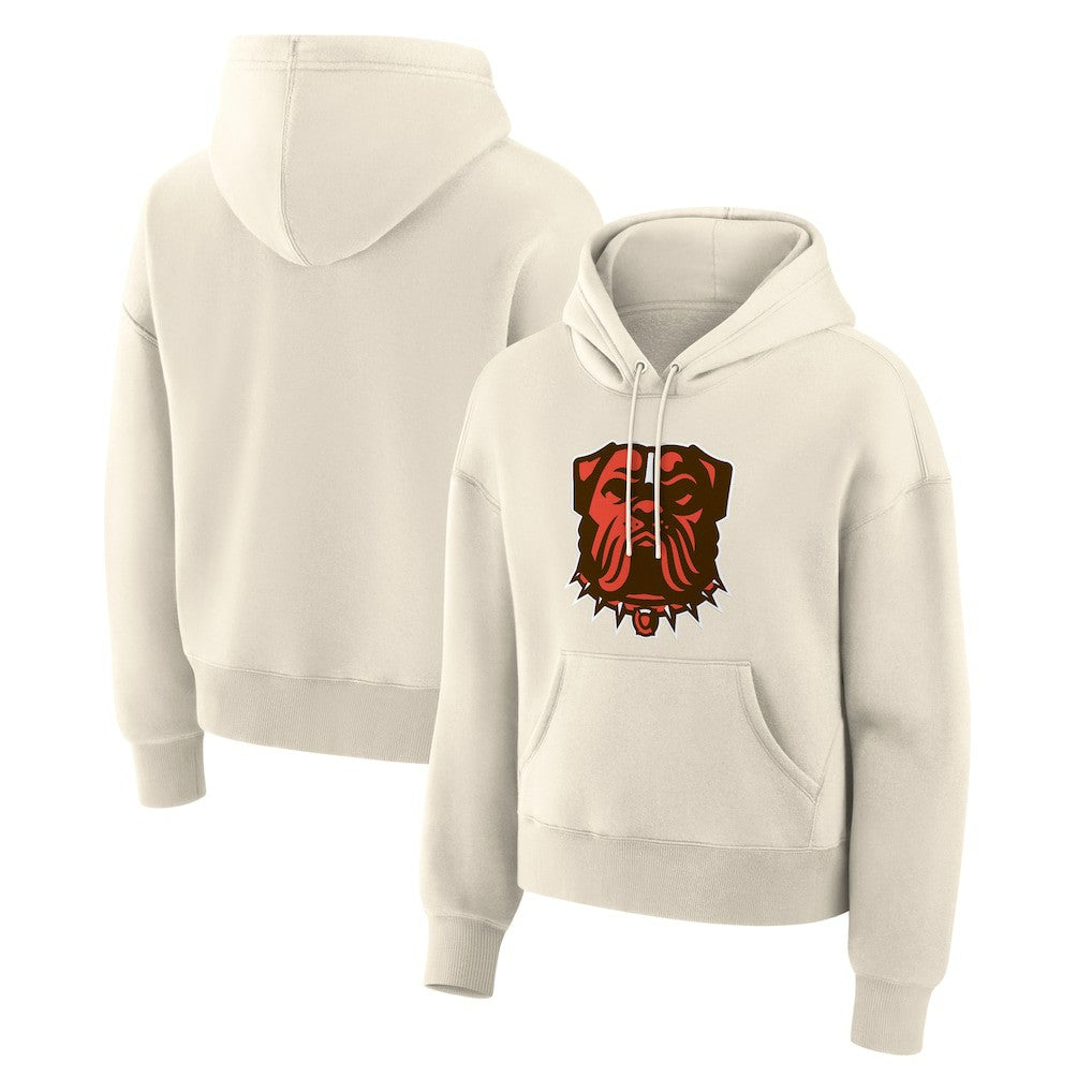 Cleveland Browns Women's Dove Legacy Pullover Hoodie Cream - Fanatics