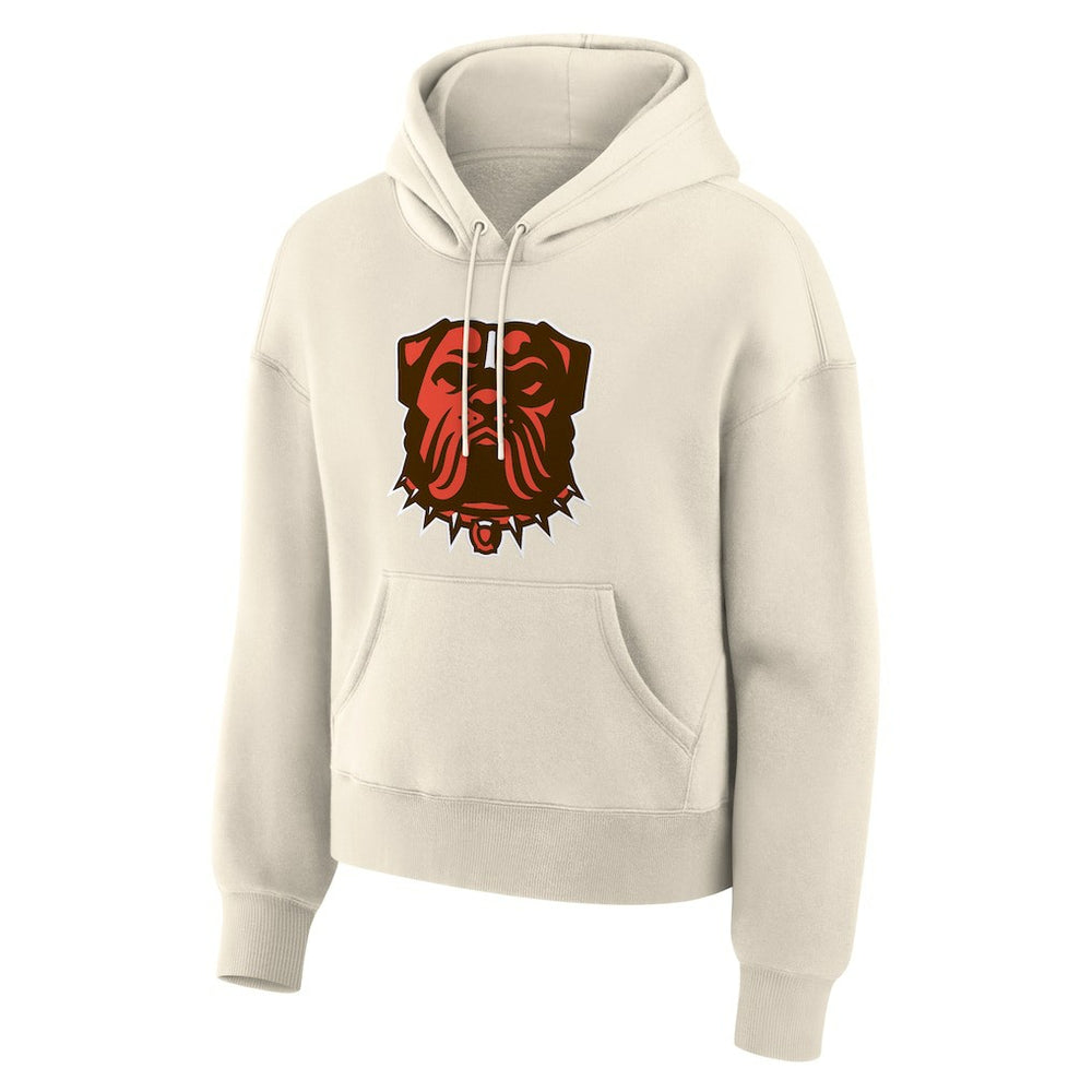 Cleveland Browns Women's Dove Legacy Pullover Hoodie Cream - Fanatics