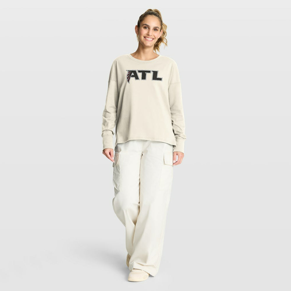 Atlanta Falcons Women's Dove Legacy Long Sleeve T-Shirt Cream - Fanatics