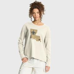 New Orleans Saints Women's Dove Legacy Long Sleeve T-Shirt Cream - Fanatics