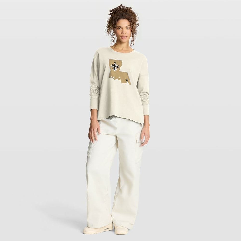 New Orleans Saints Women's Dove Legacy Long Sleeve T-Shirt Cream - Fanatics