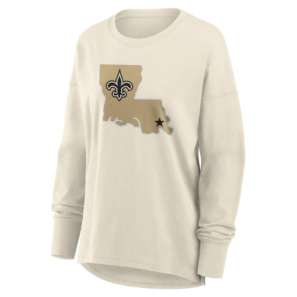 New Orleans Saints Women's Dove Legacy Long Sleeve T-Shirt Cream - Fanatics