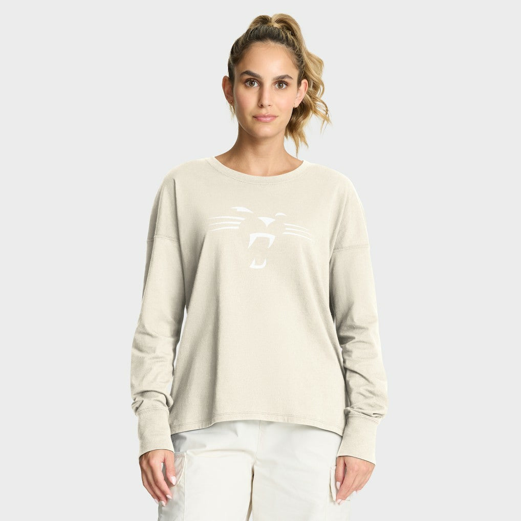 Carolina Panthers Women's Dove Legacy Long Sleeve T-Shirt Cream - Fanatics
