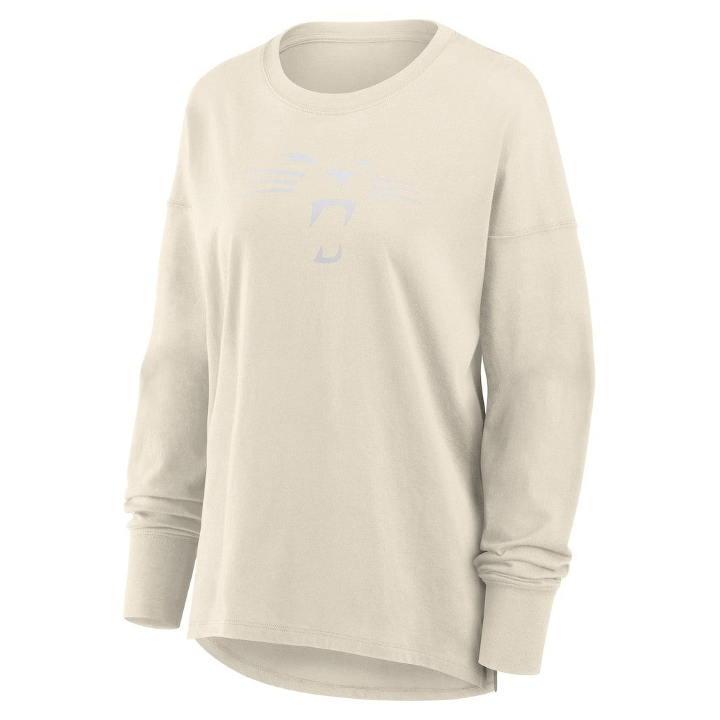 Carolina Panthers Women's Dove Legacy Long Sleeve T-Shirt Cream - Fanatics