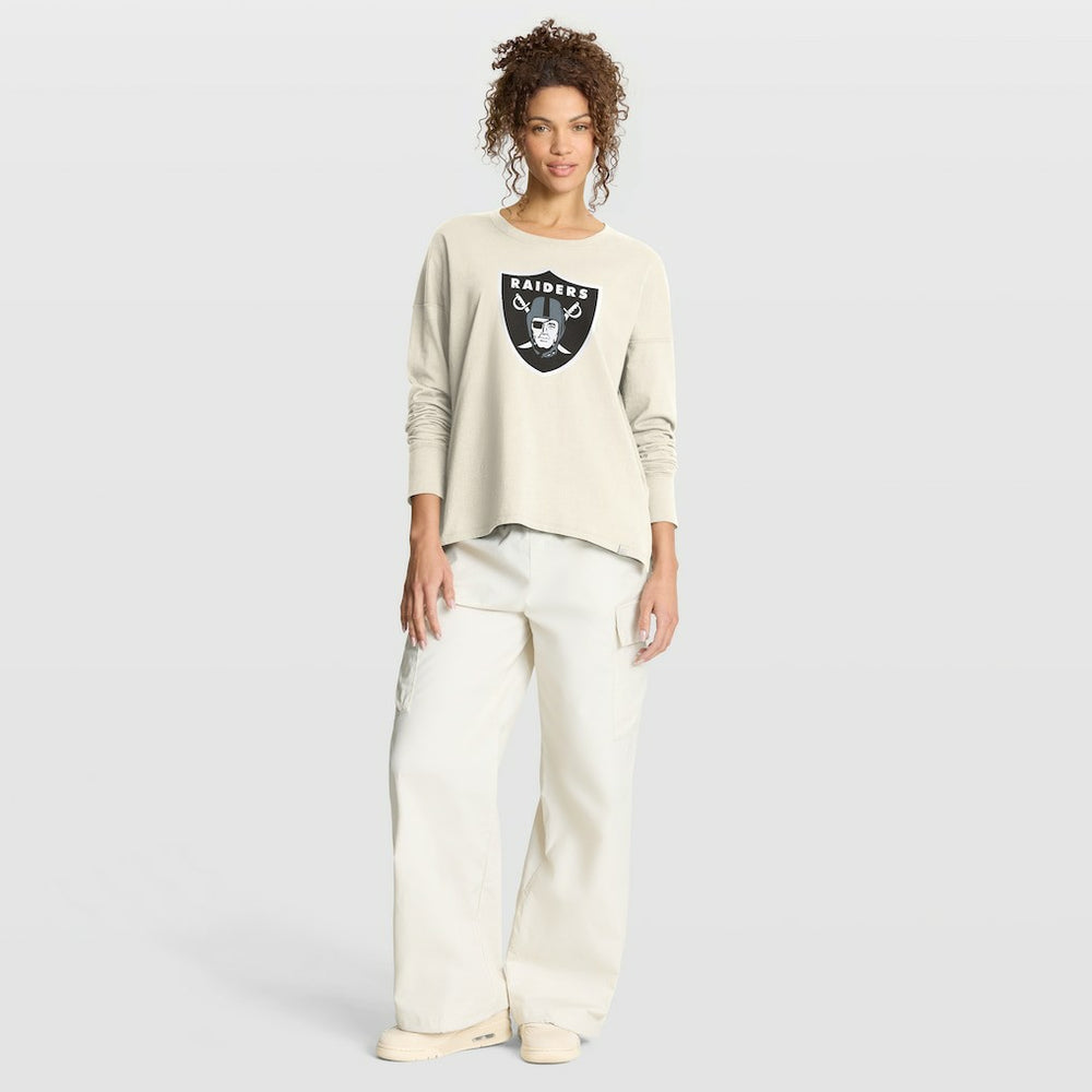 Las Vegas Raiders Women's Dove Legacy Long Sleeve T-Shirt Cream - Fanatics