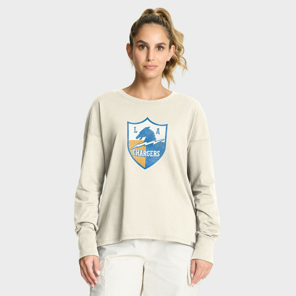 Los Angeles Chargers Women's Dove Legacy Long Sleeve T-Shirt Cream - Fanatics