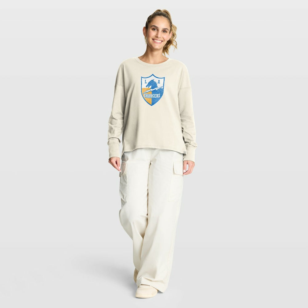 Los Angeles Chargers Women's Dove Legacy Long Sleeve T-Shirt Cream - Fanatics