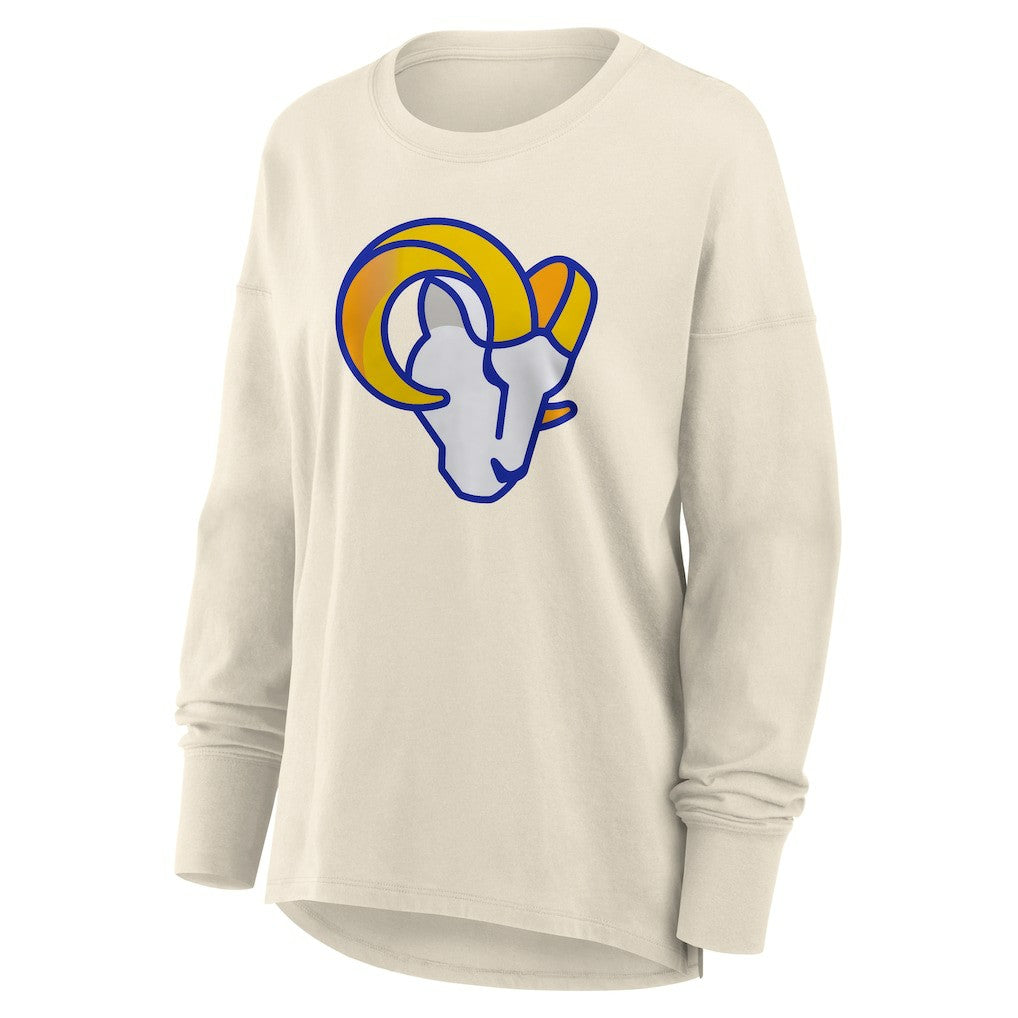 Los Angeles Rams Women's Dove Legacy Long Sleeve T-Shirt Cream - Fanatics