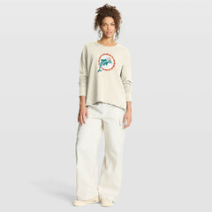 Miami Dolphins Women's Dove Legacy Long Sleeve T-Shirt Cream - Fanatics