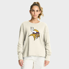 Minnesota Vikings Women's Dove Legacy Long Sleeve T-Shirt Cream - Fanatics