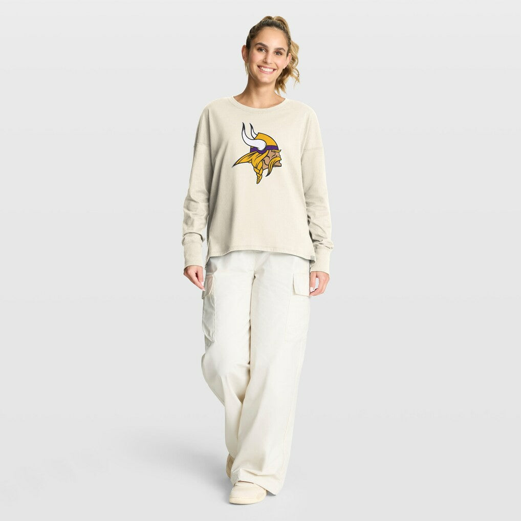 Minnesota Vikings Women's Dove Legacy Long Sleeve T-Shirt Cream - Fanatics