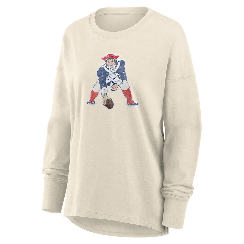 New England Patriots Women's Dove Legacy Long Sleeve T-Shirt Cream - Fanatics