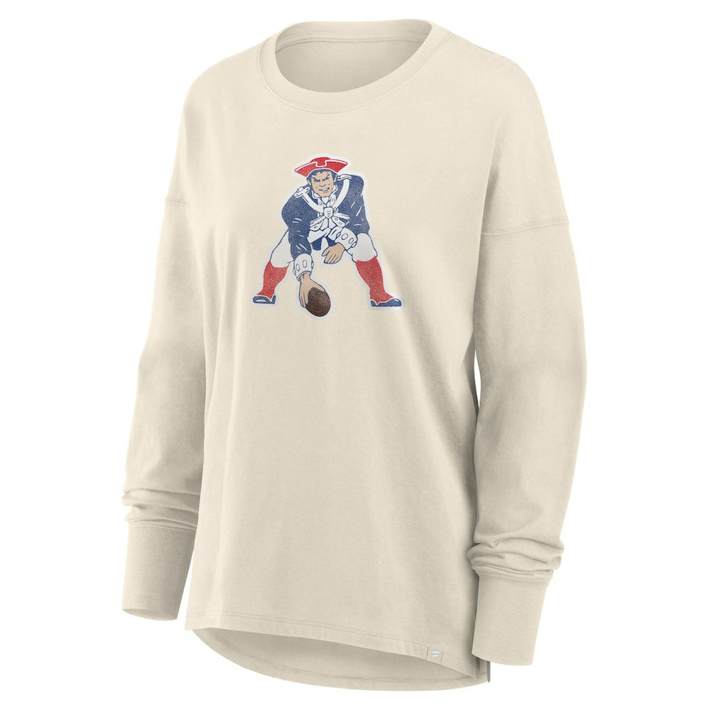 New England Patriots Women's Dove Legacy Long Sleeve T-Shirt Cream - Fanatics