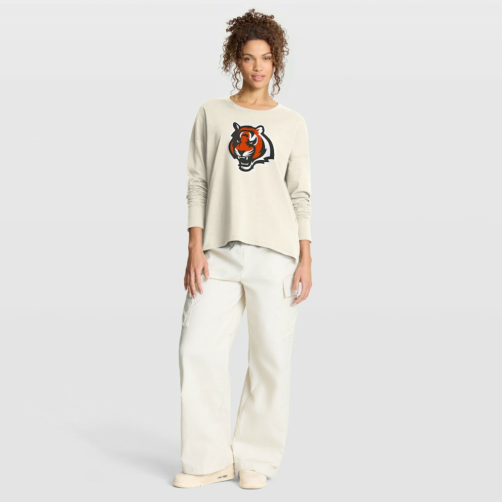 Cincinnati Bengals Women's Dove Legacy Long Sleeve T-Shirt Cream - Fanatics