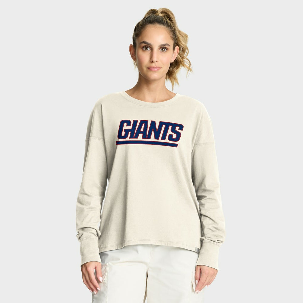 New York Giants Women's Dove Legacy Long Sleeve T-Shirt Cream - Fanatics