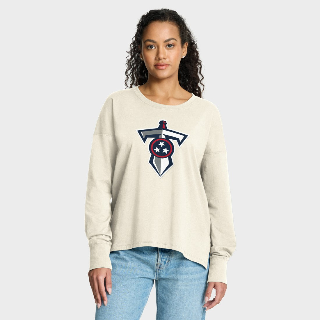 Tennessee Titans Women's Dove Legacy Long Sleeve T-Shirt Cream - Fanatics