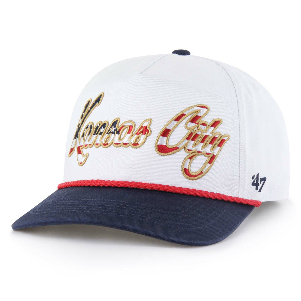 Kansas City Royals '47 Patriotic Overhand Hitch Adjustable Hat Lifestyle