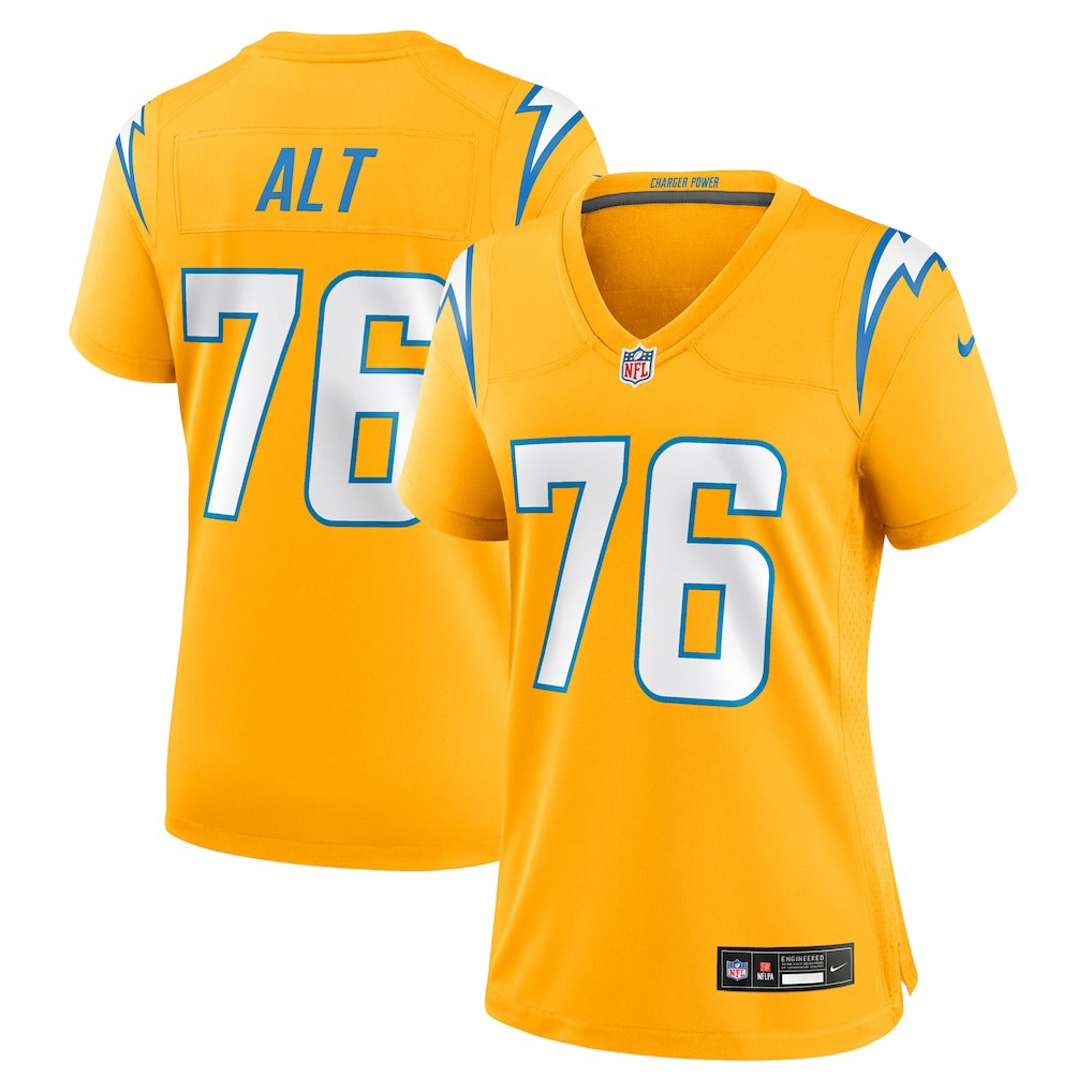 Joe Alt Los Angeles Chargers Women's Alternate Charger Power Game Jersey Gold - Nike