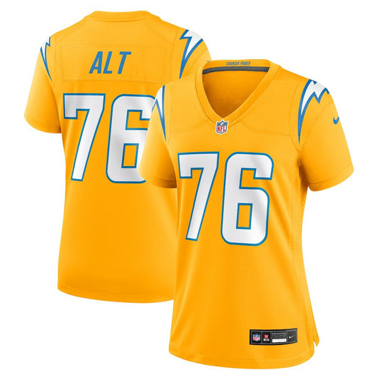Joe Alt Los Angeles Chargers Women's Alternate Charger Power Game Jersey - Gold | NFL Jerseys