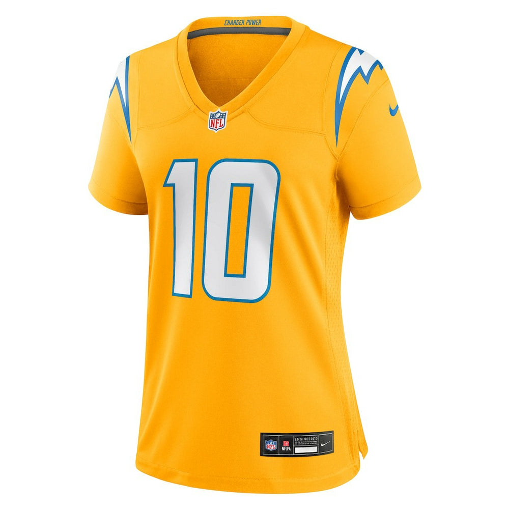Justin Herbert Los Angeles Chargers Women's Alternate Charger Power Game Jersey Gold - Nike