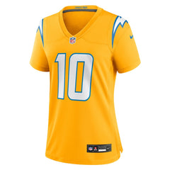 Justin Herbert Los Angeles Chargers Women's Alternate Charger Power Game Jersey Gold - Nike