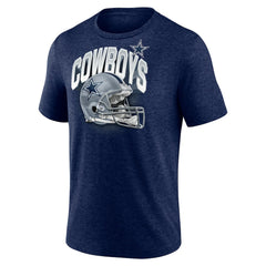 Dallas Cowboys Helmet Tri-Blend T-Shirt Navy - NFL