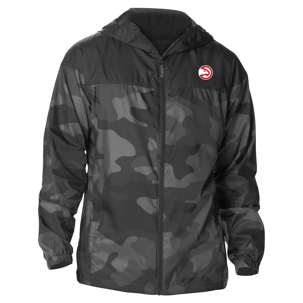 Columbia - Atlanta Hawks Camo Flash Challenger Windbreaker Full-Zip Jacket - Black