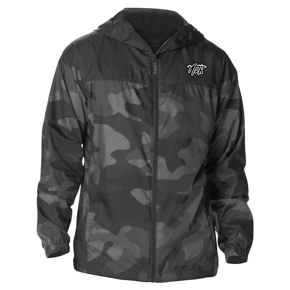 Columbia - Brooklyn Nets Camo Flash Challenger Windbreaker Full-Zip Jacket - Black