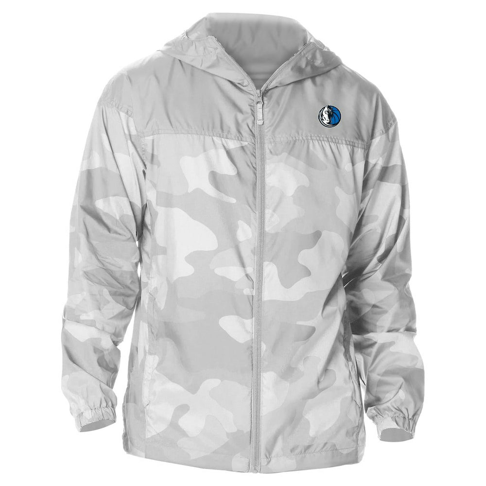 Columbia - Dallas Mavericks Camo Flash Challenger Windbreaker Full-Zip Jacket - Gray