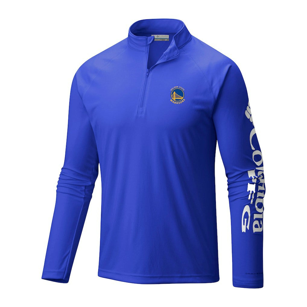 Columbia - Golden State Warriors Terminal Tackle Raglan Omni-Shade Quarter-Zip Jacket - Royal