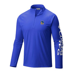 Columbia - Golden State Warriors Terminal Tackle Raglan Omni-Shade Quarter-Zip Jacket - Royal