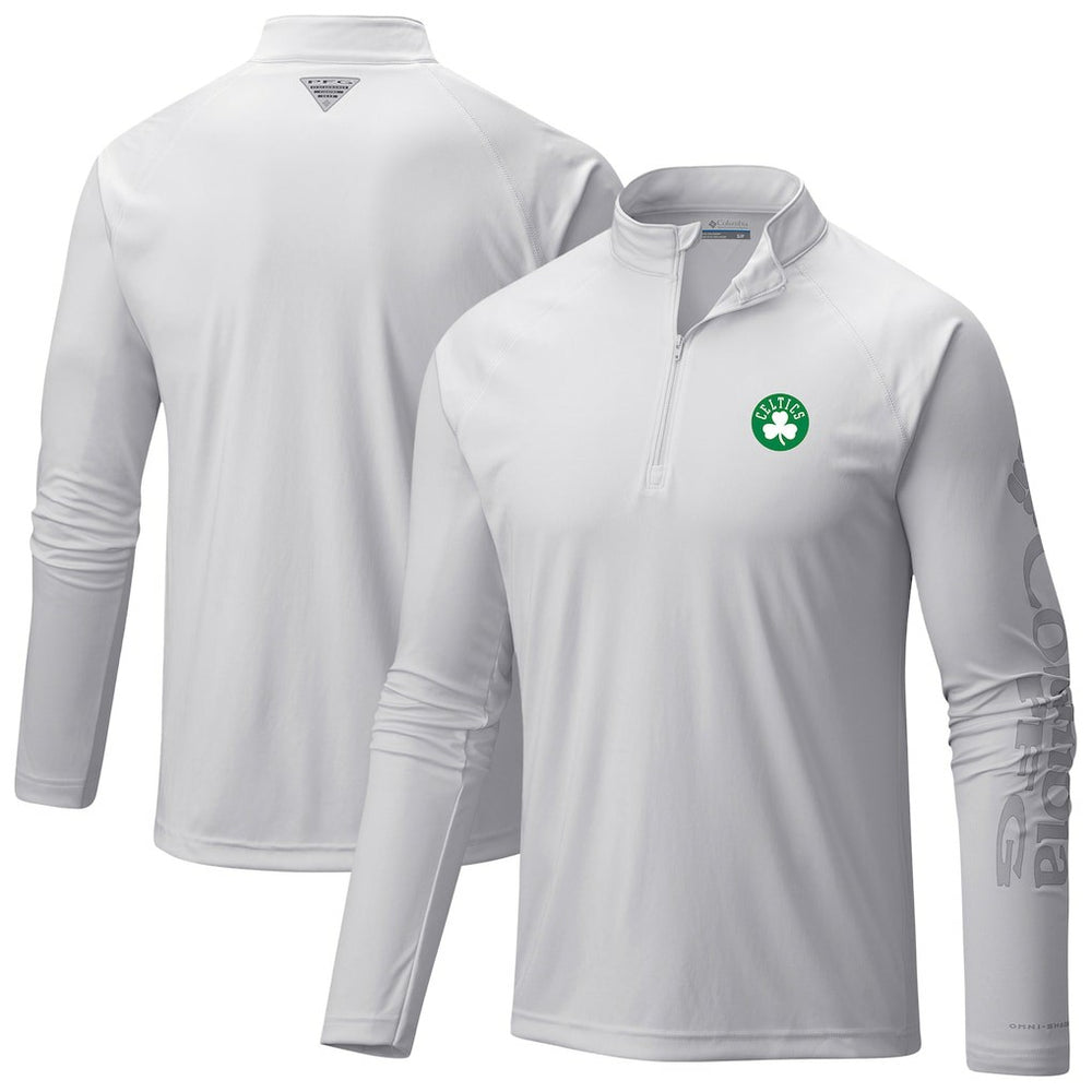 Columbia - Boston Celtics Terminal Tackle Raglan Omni-Shade Quarter-Zip Jacket - White