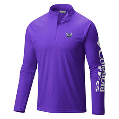 Columbia - Charlotte Hornets Terminal Tackle Raglan Omni-Shade Quarter-Zip Jacket - Purple