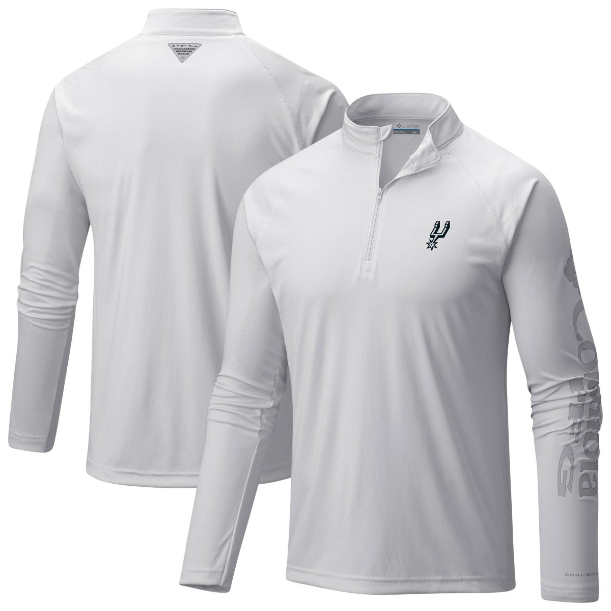 Columbia - San Antonio Spurs Terminal Tackle Raglan Omni-Shade Quarter-Zip Jacket - White