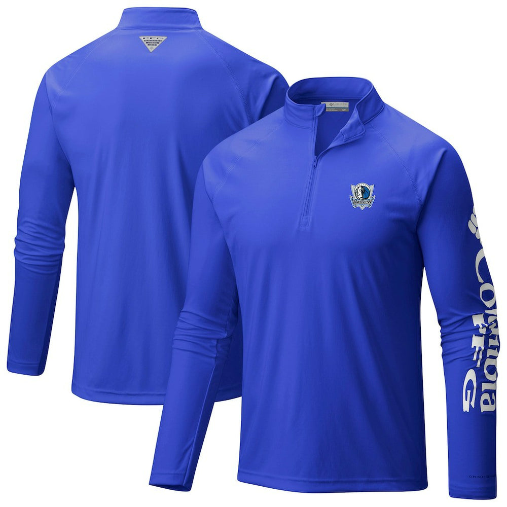 Columbia - Dallas Mavericks Terminal Tackle Raglan Omni-Shade Quarter-Zip Jacket - Blue